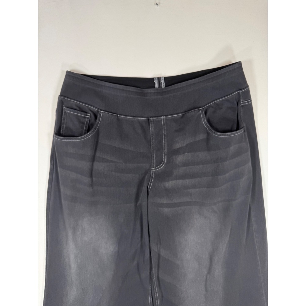 Halara Flex Mid Rise Tummy Control Baggy Jeans Cool Gray 1X 18 Wide Leg Casual - Picture 3 of 10